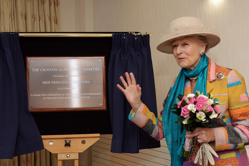 Princess Alexandra unveiling a plaque